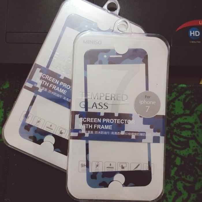 JA119 - MINISO CAMOUFLAGE TEMPERED GLASS IPHONE 7 - 8 BLUE