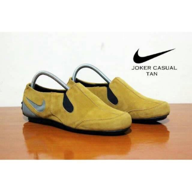 Sepatu Nike slop slip on joker kulit suade men shoes