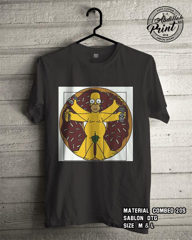 Kaos Distro Custom Design T Shirt Casual Atasan Pria Wanita Cotton Combed 20s Sablon DTG Quality Export - The Simpson 2 - Black