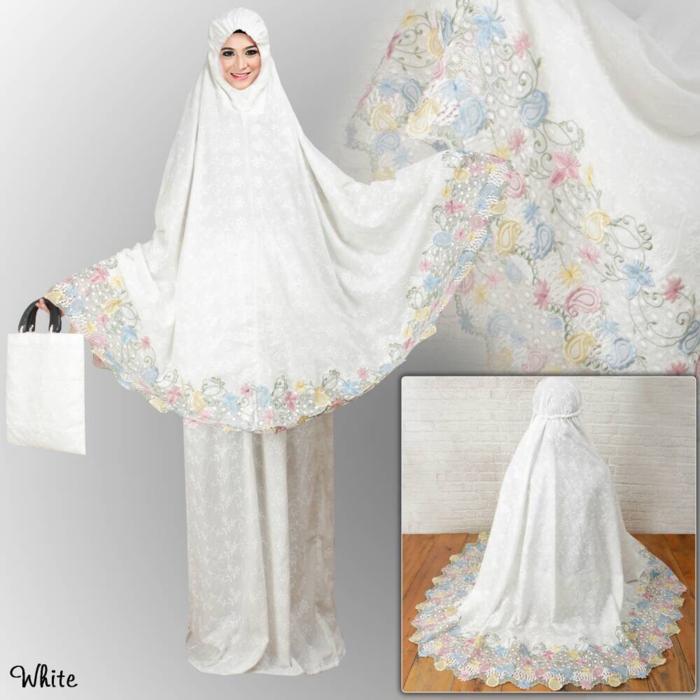 mukena katun paris renda pelangi PROMO