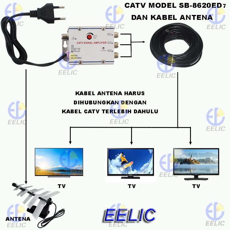 Detail Gambar EELIC CSA-8620ED7 MIX PENGUAT SINYAL 20 dB CATV SIGNAL AMPLIFIER TV BROADBAND 1 INPUT 3 OUTPUT BOOSTER INDOOR 2 Watt TELEVISI MIX + KAA-10M ...