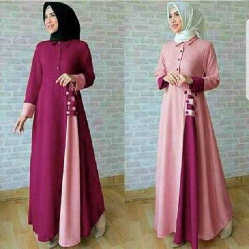 PROMO BAJU - SUPPLIER GROSIR 14462 14959 14037 14038 BAJU DRESS MAXI MUSLIM WANITA DEWASA MODIS TERBARU CEWEK LENGAN PANJANG WARNA MAROON MERAH PINK GREY NAVY BLACK MOCCA MURAH GROSIR KEKINIAN BAHAN KATUN
