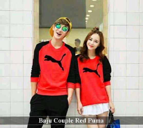 LenganPanjang Baju Couple Lengan Panjang Kaos Kapel Keren Red Puma