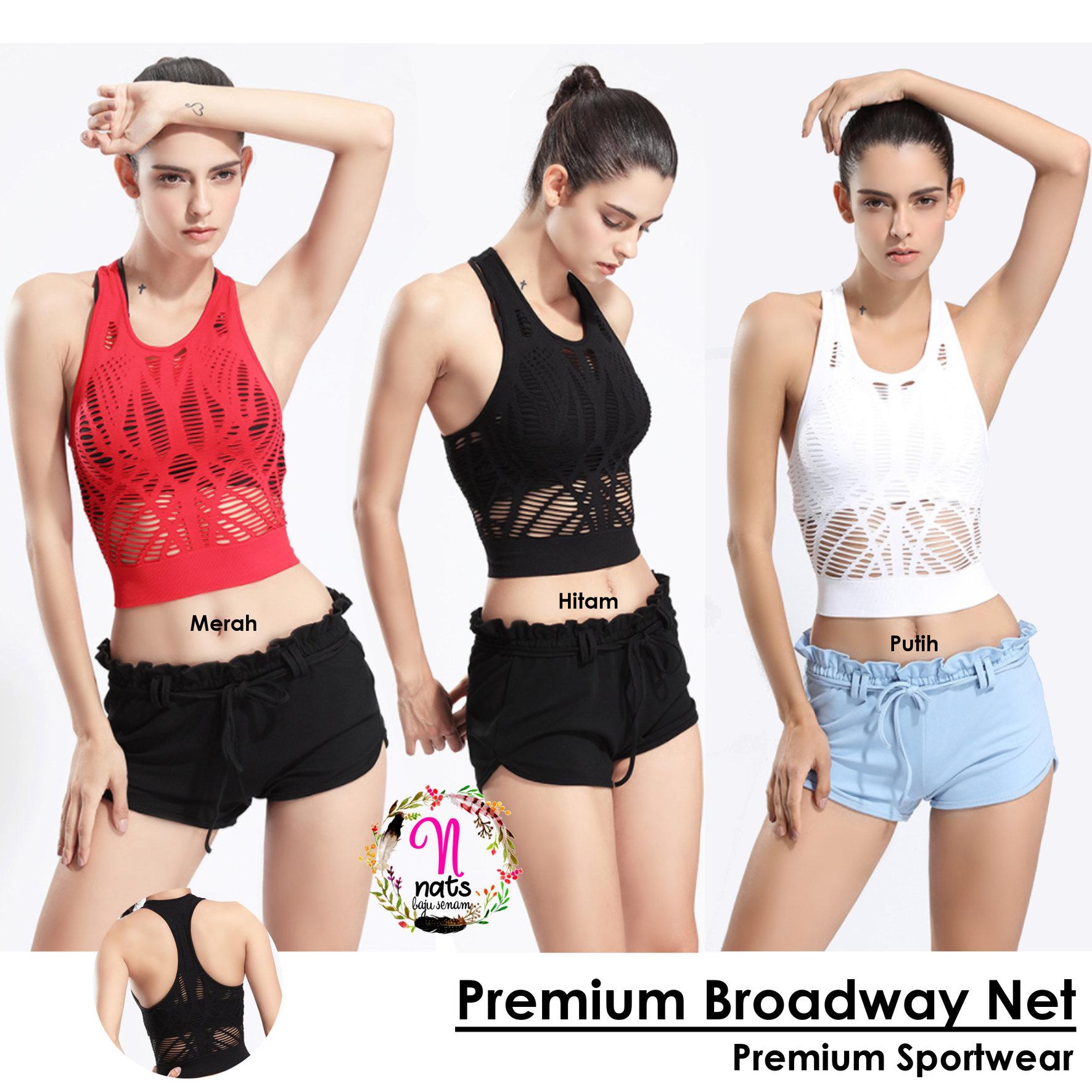 Premium Broadway Net / Baju senam atasan zumba Tanktop jaring tanktop sobek import yoga zumba sport olahraga gym fitness aerobic