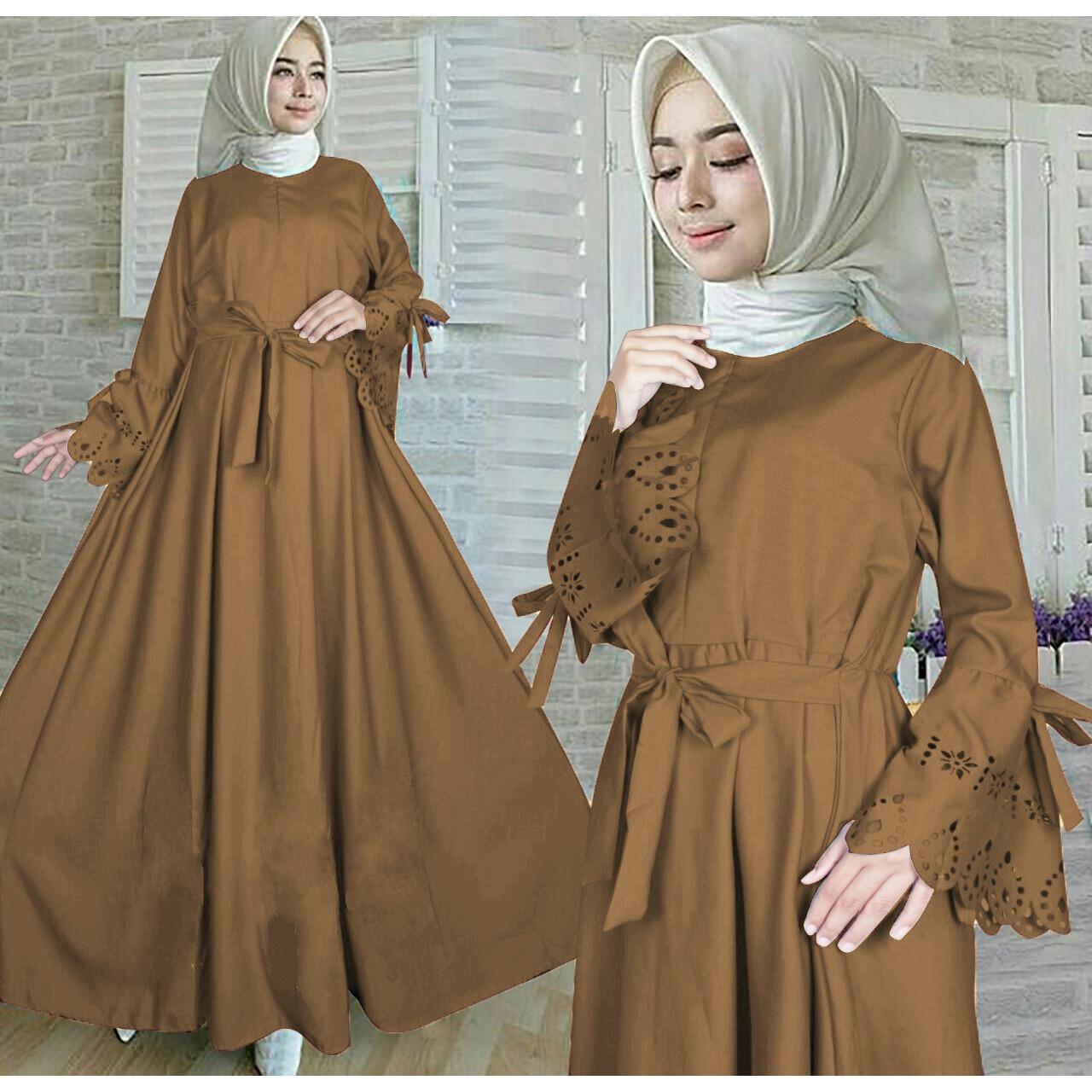 Ayako Fashion Long Sleeve Maxi Kamilla / Lengan Serut / Dress Muslim / Baju Muslim Kamilla / Baju Gamis / Baju Syari (5 Warna)