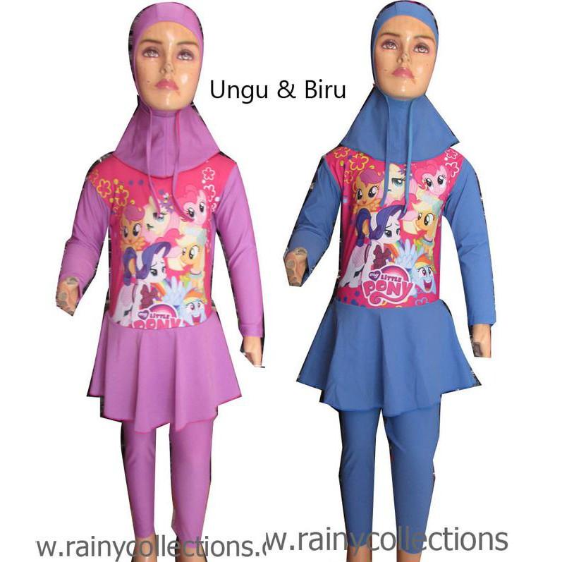 JUAL BAJU RENANG ANAK MUSLIM KARAKTER LITTLE PONY BRAM-K050TK SALE