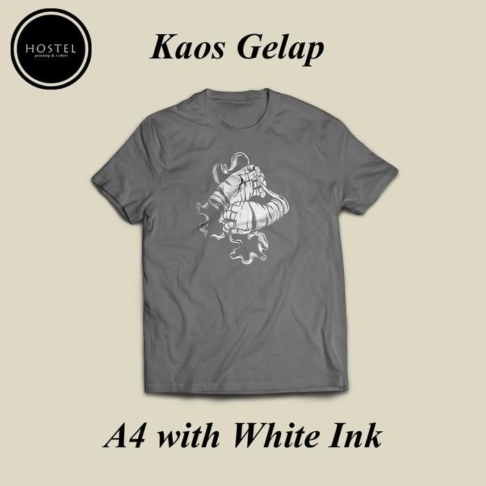 Custom Kaos Gildan Sablon DTG A4 Satuan Desain Bebas Kaos Gelap - Ynqqco
