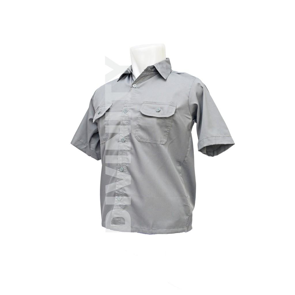 BAJU KEMEJA PILOT PUTIH JUMBO BESAR SERAGAM PDH OB SATPAM BAHAN DRILL -