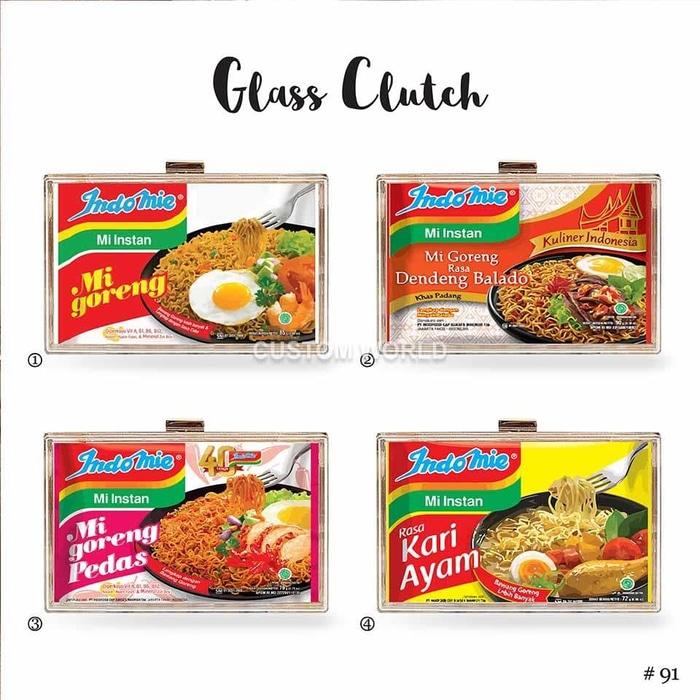 Glass clutch / acrylic clutch / tas pesta list plastik katalog Indomie - srovjb