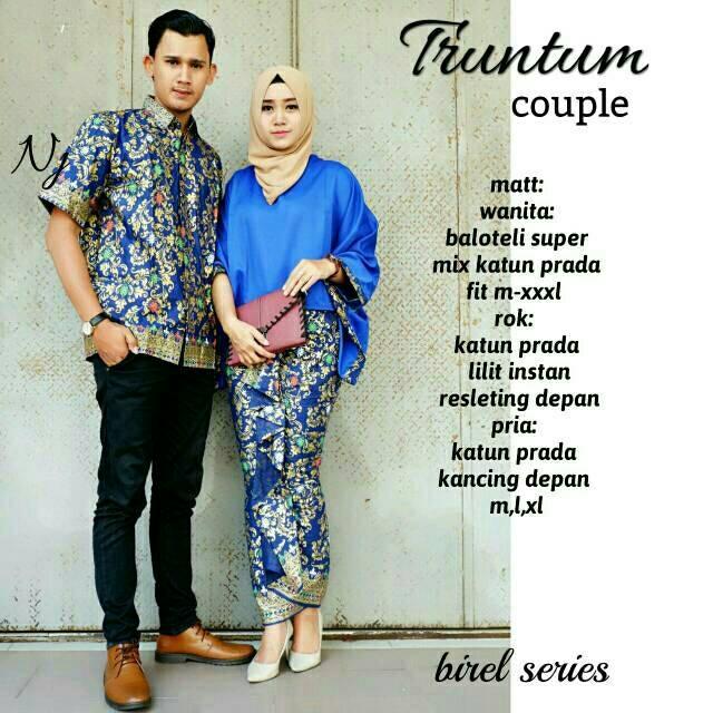 Baju Batik Couple / Batik Couple Modern / Baju Muslim Wanita Terbaru 2018 / Gamis Wanita Terbaru / Batik Sarimbit Truntum