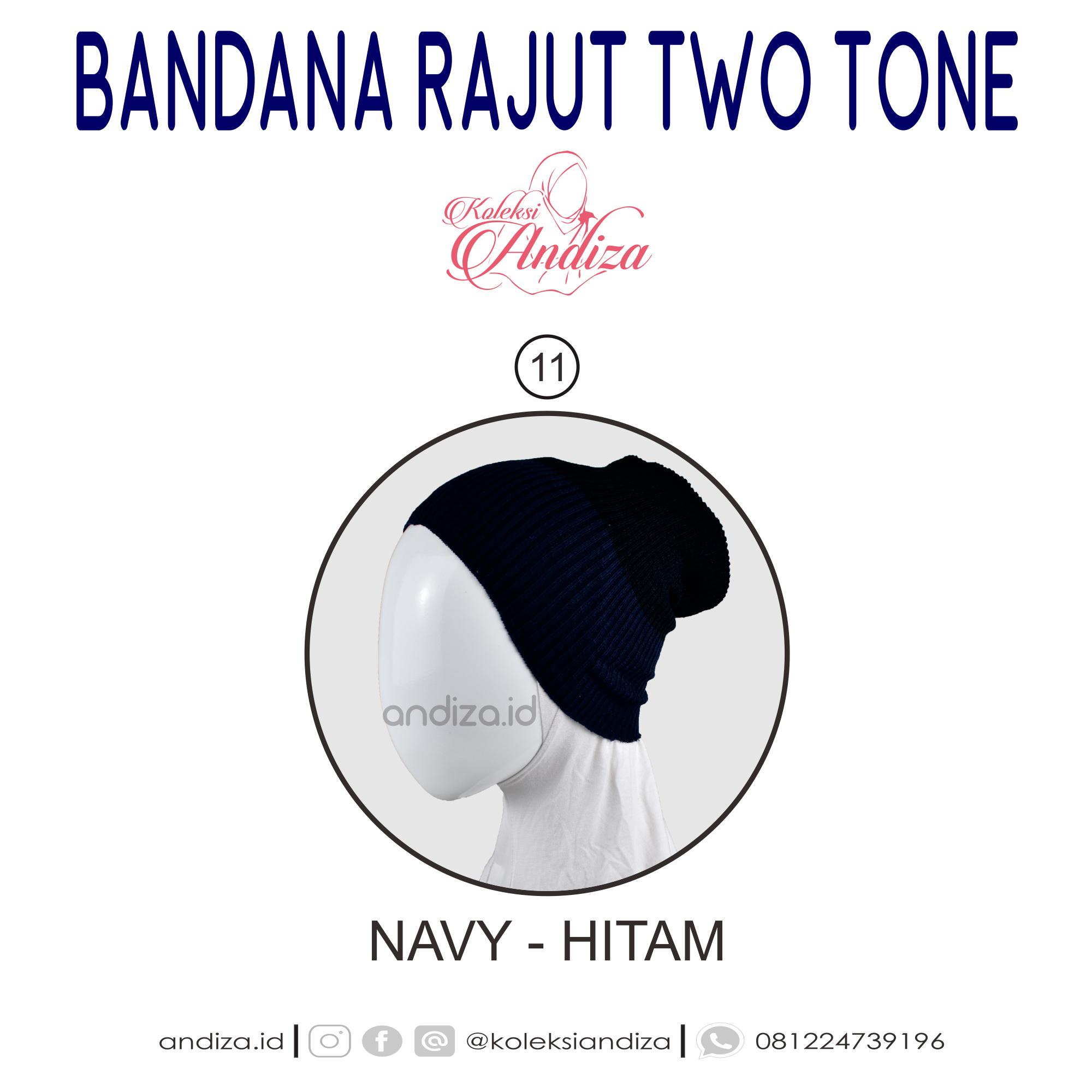 andiza - Bandana rajut two tone - satu ciput isi 2 dua warna - lebih hemat nyaman dan berkualitas