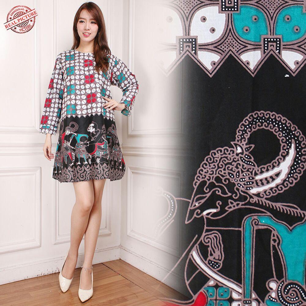 SB Collection Atasan Tunik Meida Blouse Dress Batik Lengan Panjang Wanita