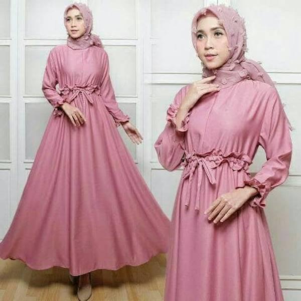 Maxi Ega Dusty Fashion Wanita Gamis Dres Baju Muslim