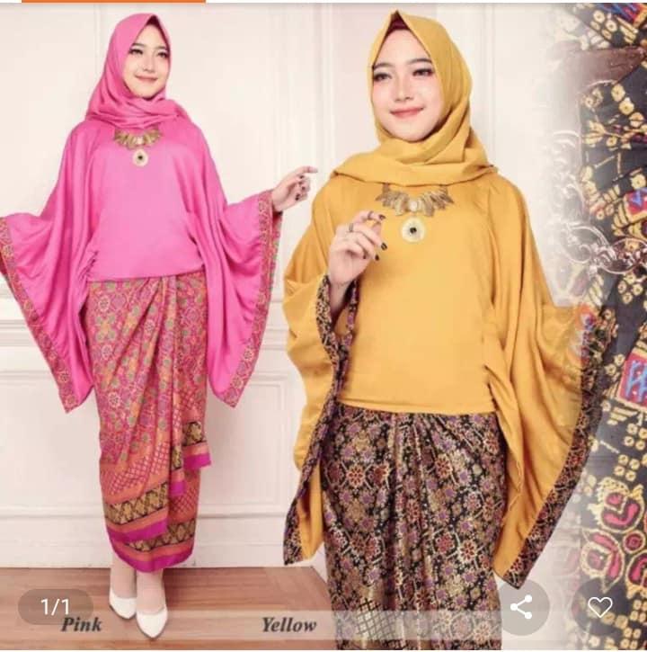 Setelan baju batik wanita - kebaya-modern - kutu baru & rok lilit. Elnira1. keluaran - terbaru