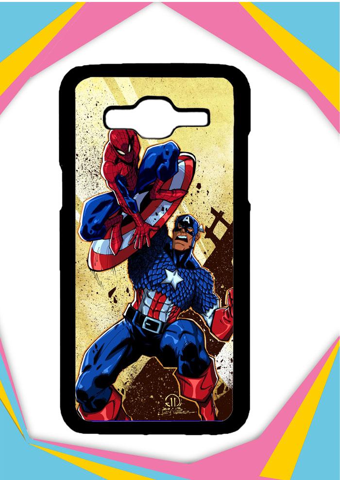 Casing Samsung Galaxy J2 2016 Custom Hardcase captain america vs spiderman Z0492 Case Cover