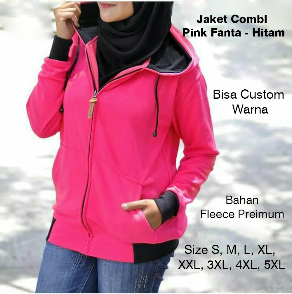 Jaket Ripcurl Pink Fanta - Hitam Hoodie Fleece Premium Size S M L XL 2XL 3XL 4XL 5XL