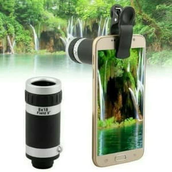 Lensa Tele Zoom 8x Universal Telescope Clip Jepit Mobile Phone-FF007