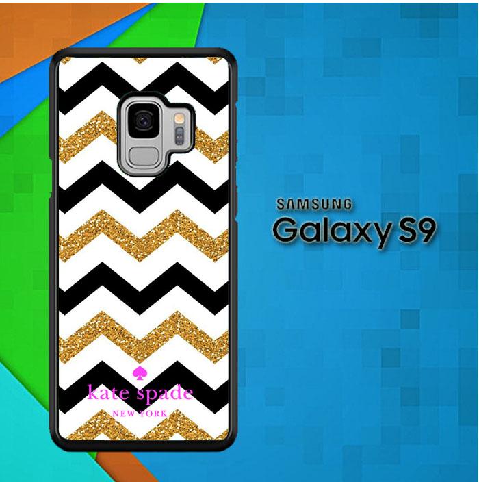 Casing Samsung Galaxy S9 Custom Hardcase chevron gold logo kate spade Z4902 Case Cover
