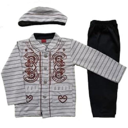 Baju Muslim (Koko) Setelan Set Peci (6-12 Bulan)