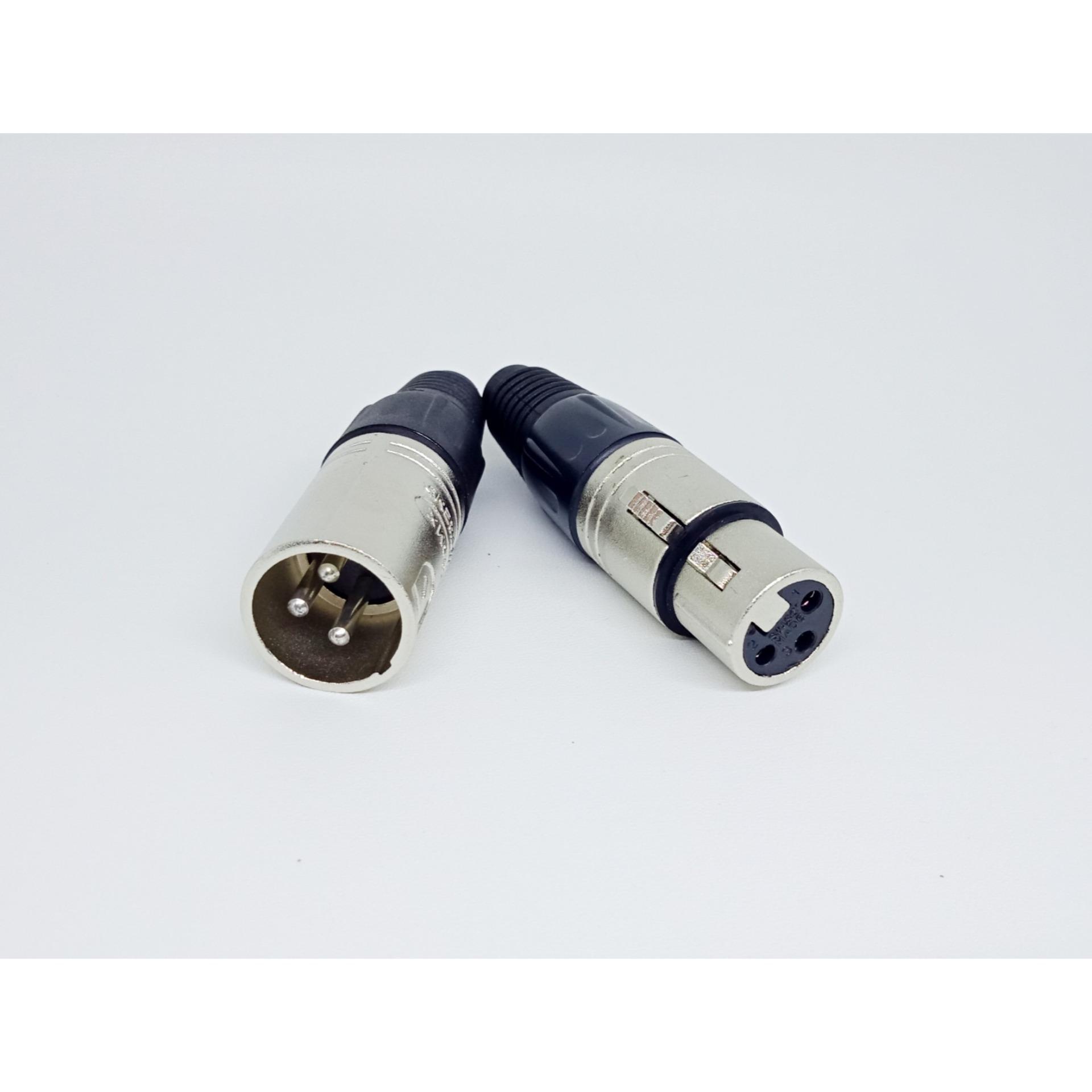 jack/conector XLR female + male 3pin (canon) newtrend(1pasang)