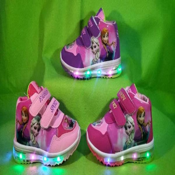 SEPATU IMPORT FROZEN LAMPU ANAK PEREMPUAN LED CEWEK TK