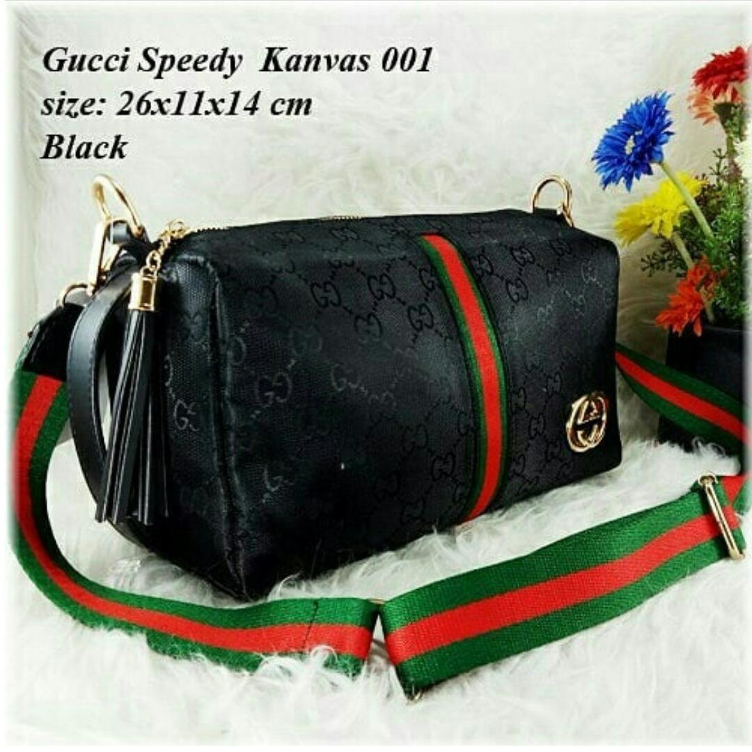 PROMO!!!! TAS WANITA SLING BAHAN KANVAS TAS SELEMPANG ( HITAM ) - AS