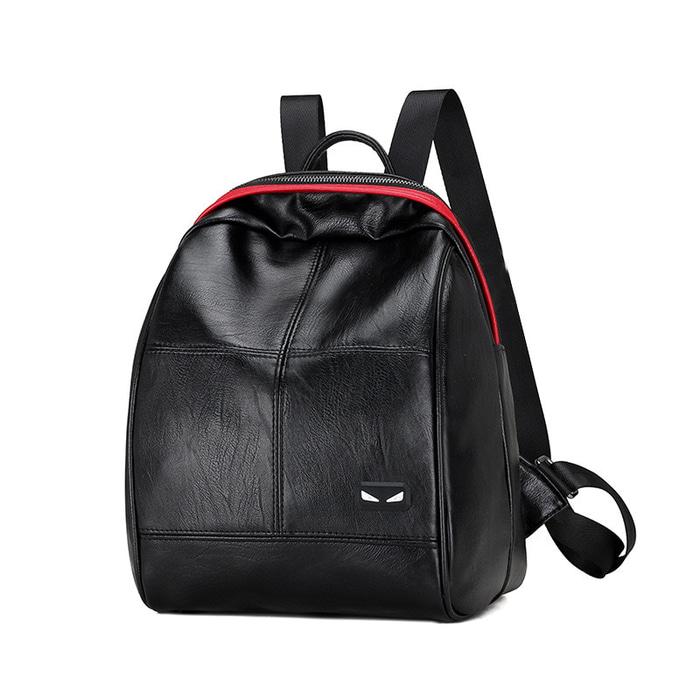 Backpack FENDI GUCCI hitam - Tas ransel wanita kulit impor murah TFM20 - Hitam - tacREa