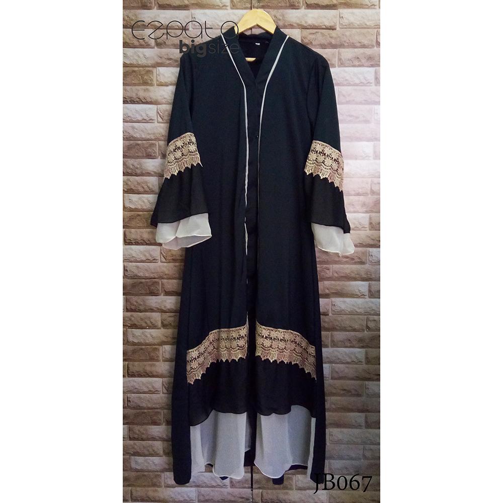 Ezpata Gamis Kancing Depan Abaya Arab Saudi Renda Premium Murah Produksi Sendiri