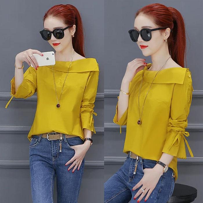 M Fashion - atasan wanita felanci / tunik wanita / kemeja wanita / blouse sabrina / muslimah / kemeja polos / kemeja kantor / baju lebaran / kemeja formal
