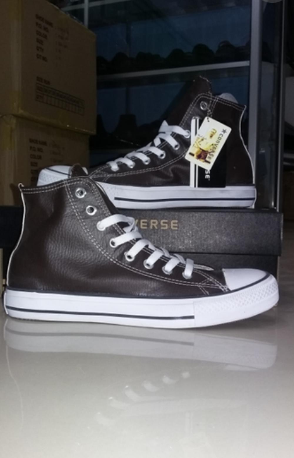 Promo CONVERSE ALL STAR KULIT TINGGI WARNA COKELAT/ BROWN Fashion