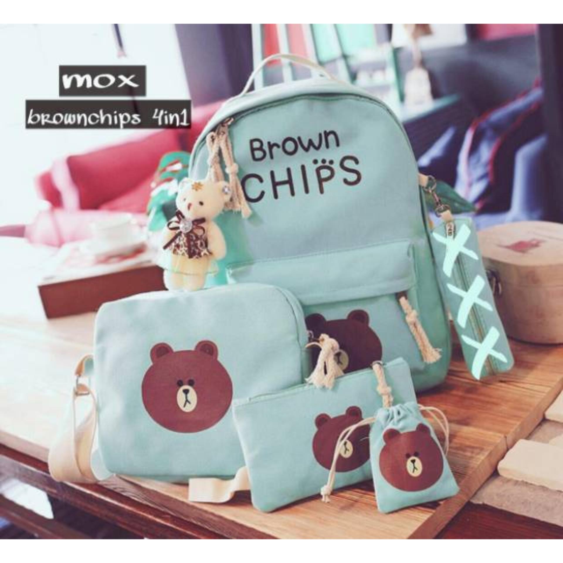 Backpack/Tas Sekolah/Tas Kuliah/Tas Lucu/Ransel/Tas Jansport/Tas Punggung/Murah Wanita/ BROWN CHIPS