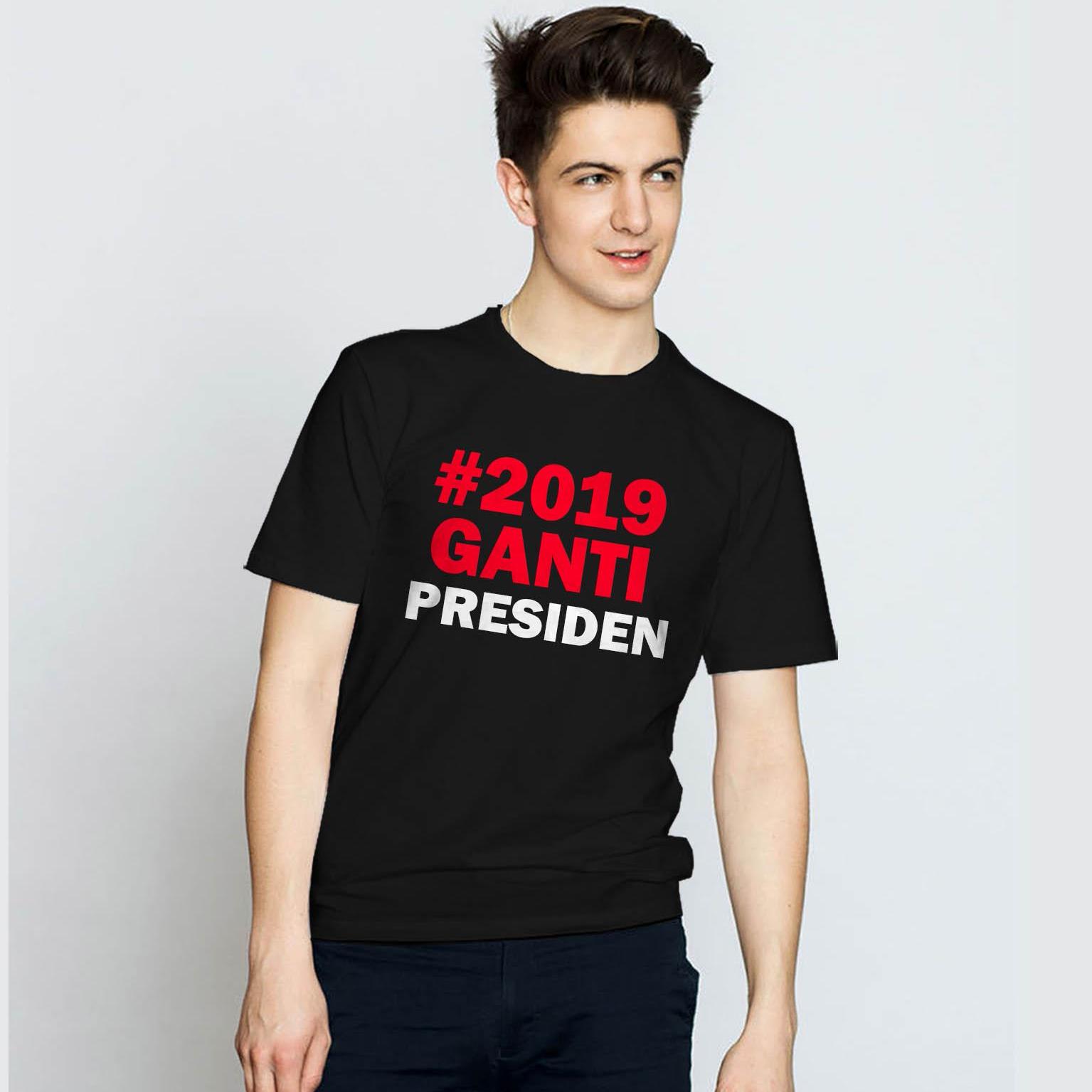 Pd Cloth Kaos 2019 Ganti Presiden High Quality Lengan Pendek - Hitam