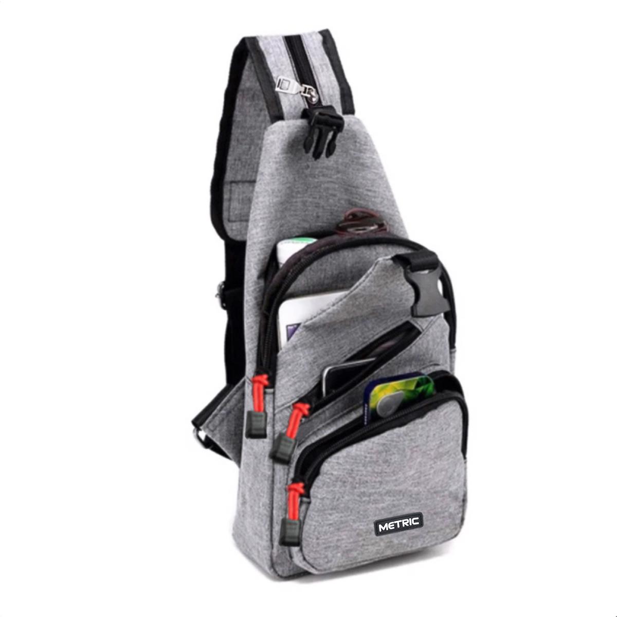 Metric Tas Sling Bag Tas Waistbag Tas Selempang Tas Ransel Tali Satu Tas Sling Bag Korea Kode Artikel Mi004 Size 10 Inchi Korean Design - Light Grey