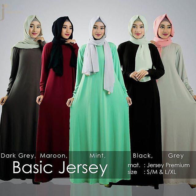 Grosir Gamis Jersey Polos Non Bergo G Polos Biru Muda