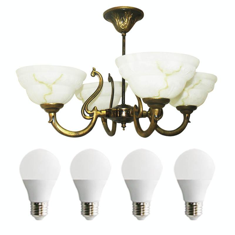 EELIC LHG-34 Lampu Hias + 4 PCS LED 5 WATT Gantung Kap Lampu Model Mangkok Berbentuk Mangkok Cantik