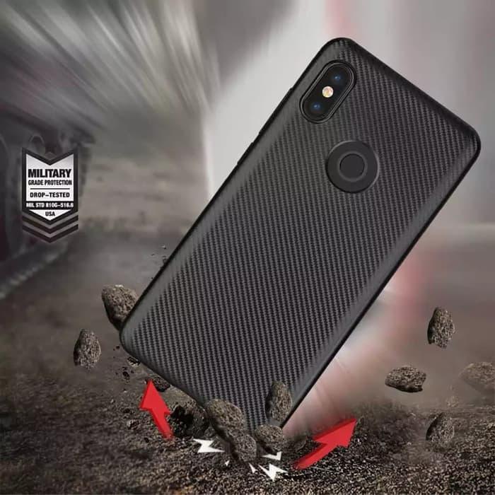 Case Vivo V9 2018 Carbon Fiber Rugged Armor Soft Shell Brushed TPU