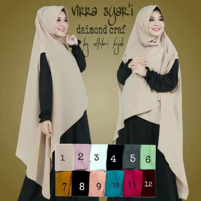 Khimar Cardi Virra / Jilbab Instan / Kerudung - Putih Tulang