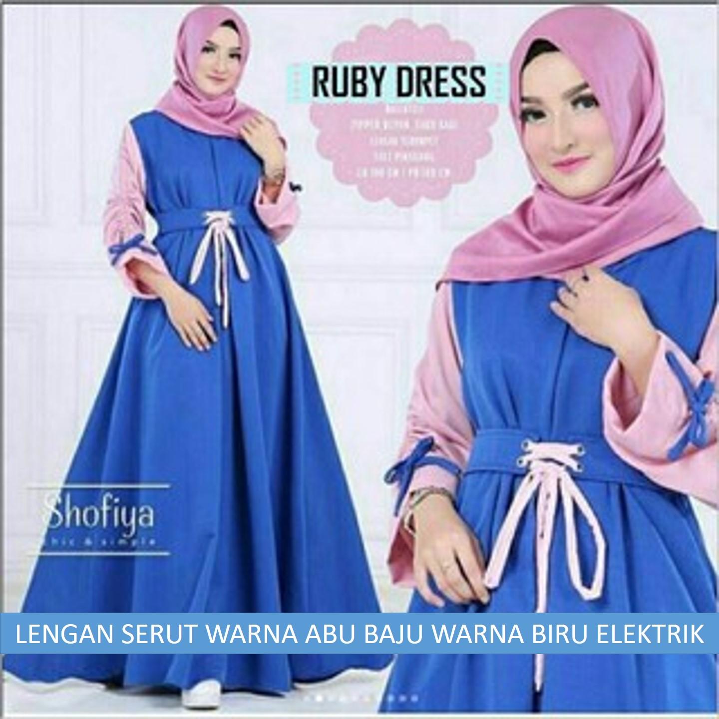 Gamis Ruby Long Dress Maxi Tangan Panjang Wanita Dewasa - Gamis polos Gamis Busui / Bumil Gamis Baloteli Busana Muslim Wanita Gamis Murah Baju Lebaran Baju Pesta