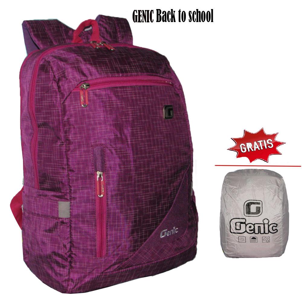 Genic Tas Anak Tas Ransel Sekolah/ Backpack Anak Unisex Back To School Casual - Ungu