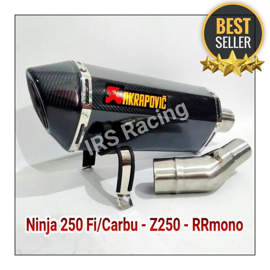 Knalpot Racing Akrapovic Bigbang/Layang Slip On Ninja250 / RR Mono / CBR150 / CB150R / R25 PNP (Mudah Pasang) // IRS Racing