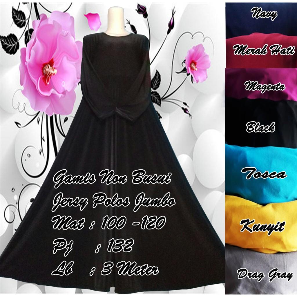 Gamis Polos Jersy /Baju Muslim /Gamis Syar'i / Non Busui!! Tosca Jumbo