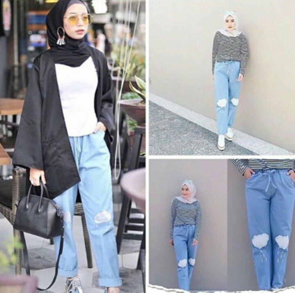 Baby Talk Club Celana Panjang Awan Jeans Wanita Celana Jeans Wanita Fashionable - Women Pants Celana Panjang Awan Hits Wanita Celana Murah Celana Fashion Terbaru - Celana Termurah Celana Santai