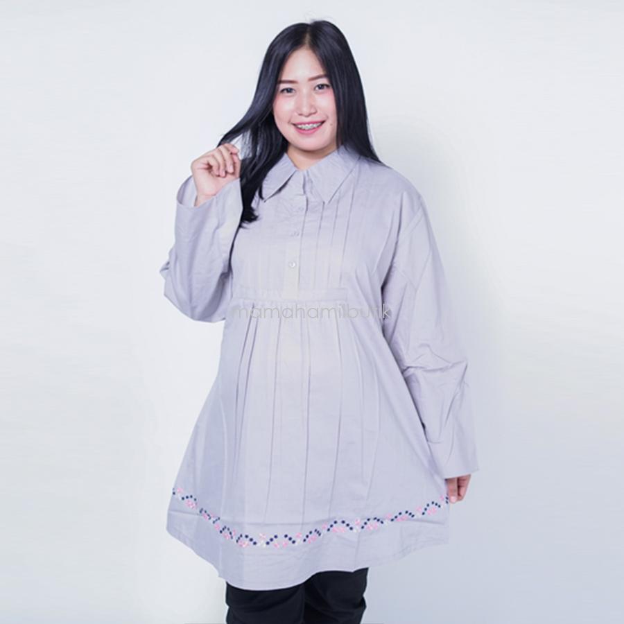 Ning Ayu Baju Hamil Jumbo Bunga Down Panjang - BHJ 94/ Baju Menyusui Lengan Panjang / Baju Atasan Menyusui / Baju Menyusui Muslimah / Baju Muslim Wanita untuk Ibu Menyusui/ Baju Hamil Untuk Kerja / Baju Hamil Untuk Kerja Modis