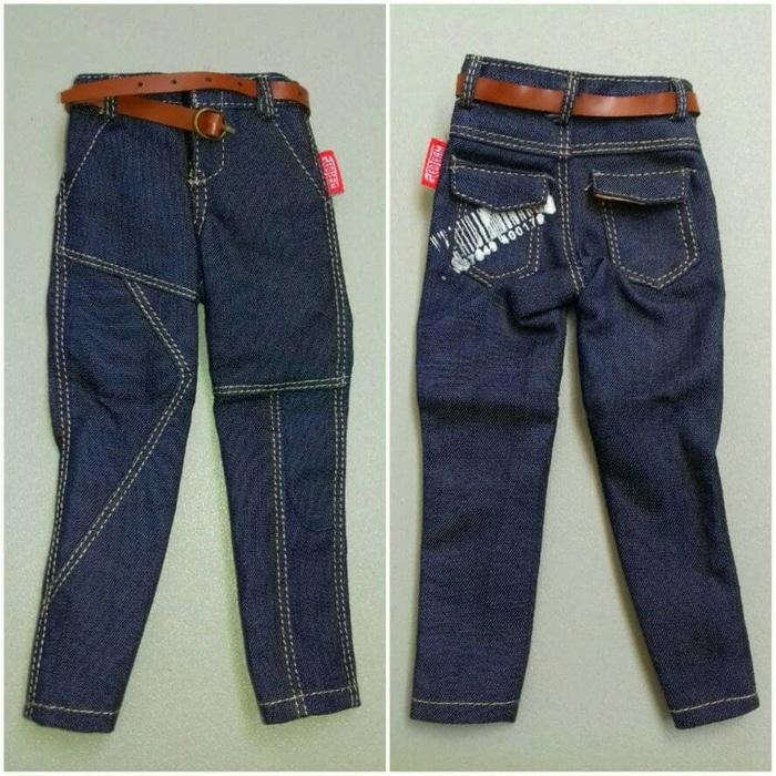 BEST SELLER!!! Kitbash 1/6 Male Celana Jeans Hip Hop Denim + Belt For Muscular Body - 7KJycC