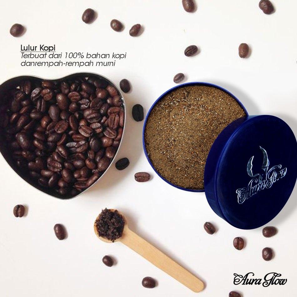 LULUR KOPI PEMUTIH KULIT 100% HERBAL REMPAH SERBA GUNA - AURA BEAUTY - AGLOWRA OFFICIAL