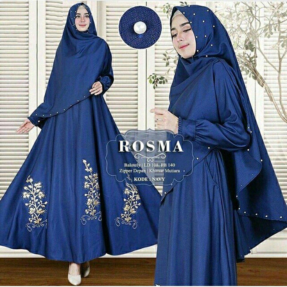 Gamis Muslim Gamis Remaja Gamis Syari Busana Muslim Busana Remaja ROSMA SYARI PLUS BERGO PERNIK MUTIARA Navi