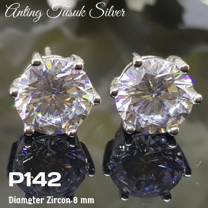 P142 Anting Berlian Kristal Zirconia Perhiasan Imitasi Xuping Emas