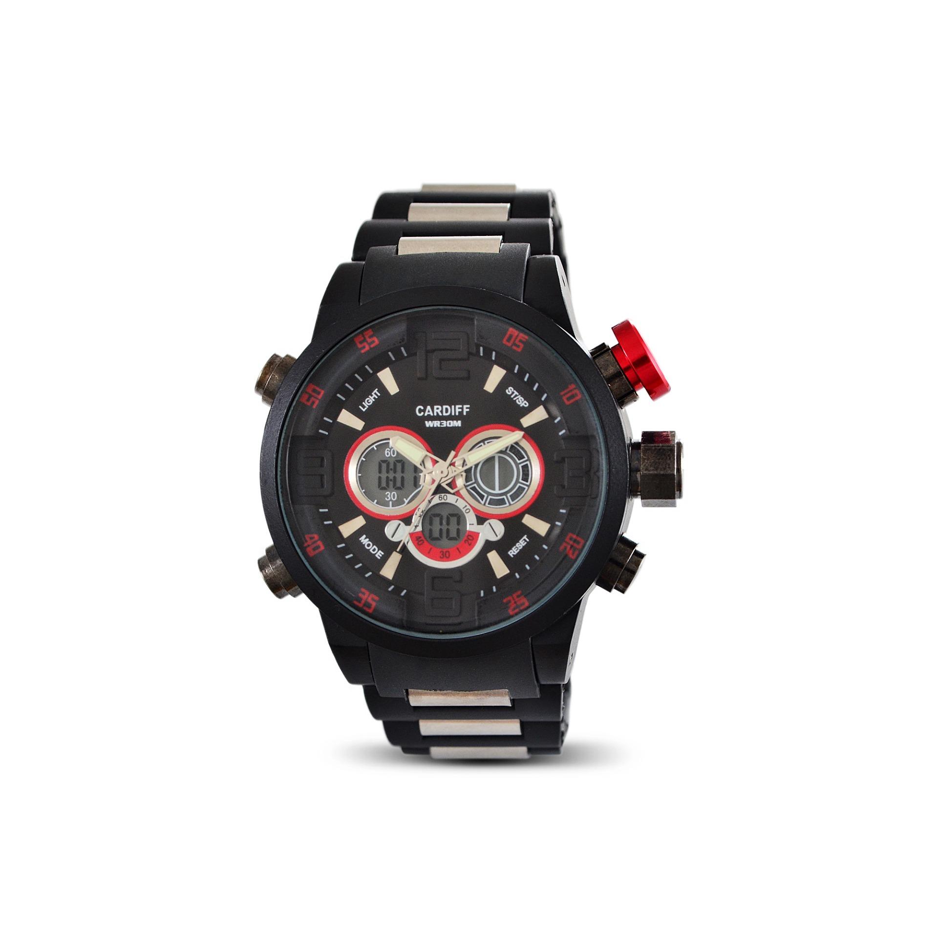 JAM TANGAN ORIGINAL CARDIFF DT 1413 PU – Black ANTI AIR BERGARANSI 1 TAHUN