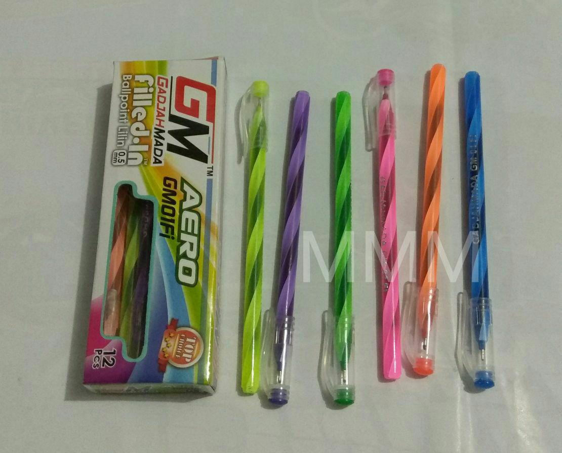 MMM-BEST SELLER-Ballpoint GM01Fi-Ball point GM01Fi-Pulpen GM01Fi-Bolpen GM01Fi-Spiral-Gadjah Mada-Pulpen murah-DIJAMIN TIDAK MACET ( 1 LUSIN / 12 PCS )