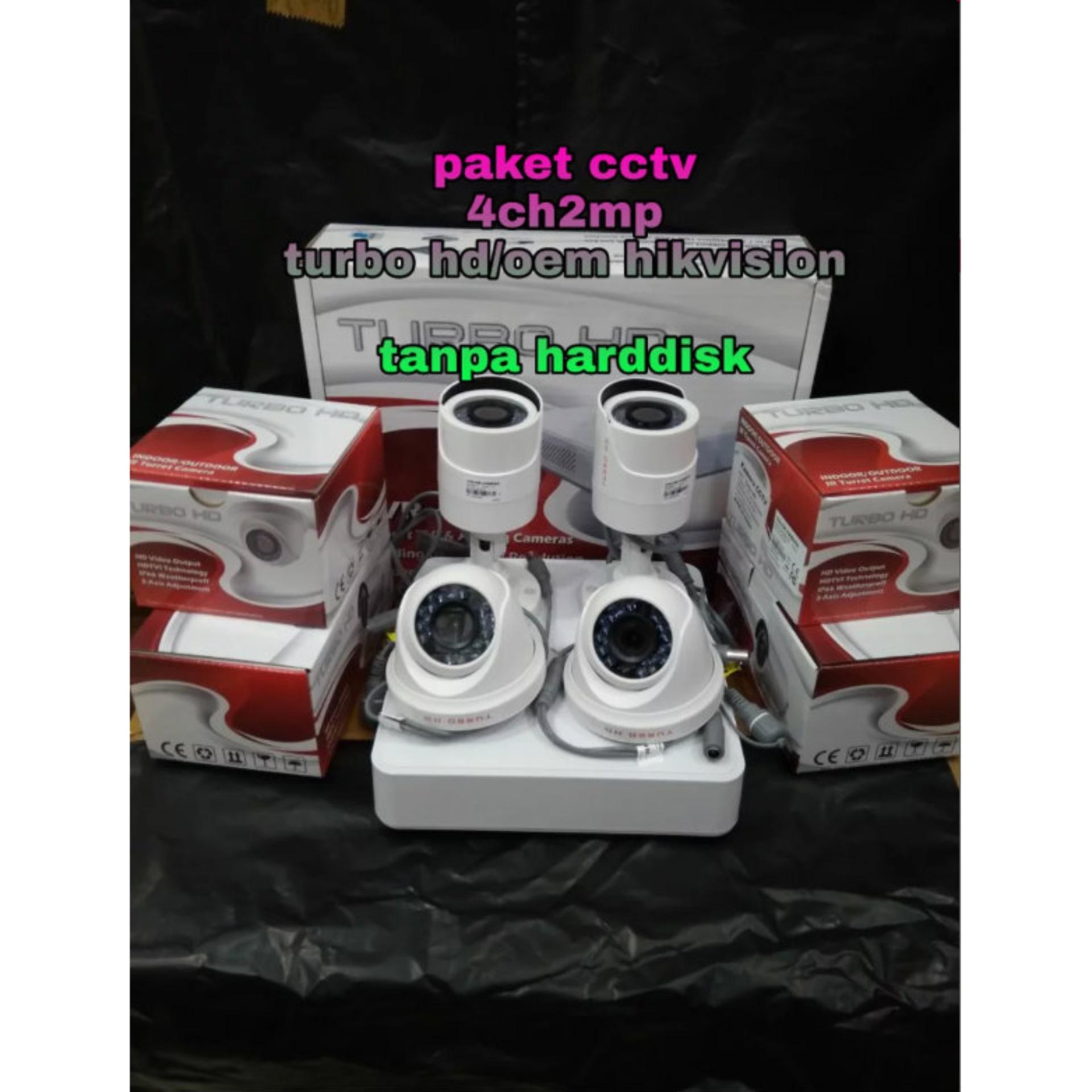 Paket Kamera Cctv 4ch2mp Full Hd 1080p Turbo Hd Tanpa Hdd